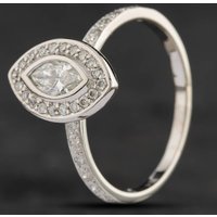 Pre-Owned 18ct White Gold 0.78ct Diamond Marquise Cluster Ring 4148183