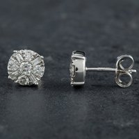 Pre-Owned 9ct White Gold 0.50ct Diamond Cluster Stud Earrings 4317157
