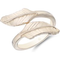 Sterling Silver Yellow Gold Plated Feather Ring - Image 2