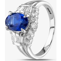 Pre-Owned Platinum 2.40ct Sapphire & 0.50ct Diamond Multi Cut Shoulder Set Solitaire 4336158
