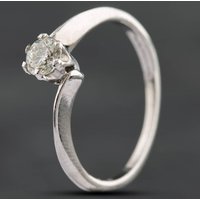 Pre-Owned 9ct White Gold 0.24ct Brilliant Cut Diamond Twist Solitaire Ring 4148394