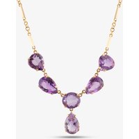 Pre-Owned 18ct Yellow Gold Amethyst Pendant & 16 Inch Trace Chain 4139405