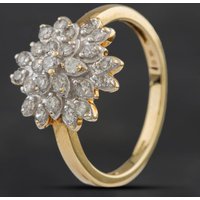 Pre-Owned 9ct Yellow Gold Diamond Cluster Ring 4158718