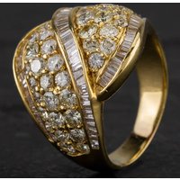 Pre-Owned 14ct Yellow Gold Fancy Diamond Cluster Ring 4328534