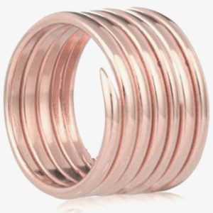 Amulette Rose Gold Plated Labyrinth Seven Coil Ring R002RGP K