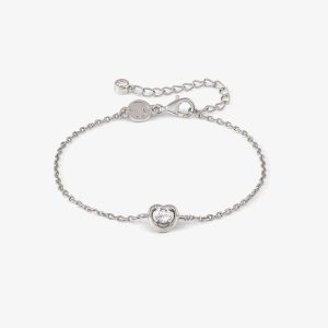 Nomination Cosmic Love White Rhodium Cubic Zirconia Heart Pendant Bracelet 241703/004