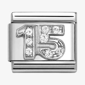 Nomination CLASSIC Silvershine Silver Cubic Zirconia 15 Charm 330304/49