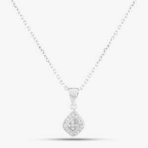 Silver Pavé Cushion Pendant E610666-P