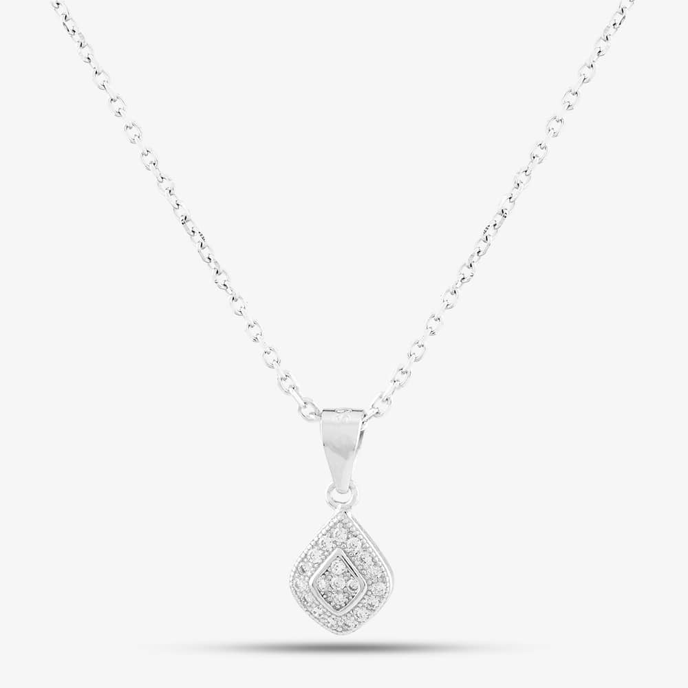 Silver Pavé Cushion Pendant E610666-P