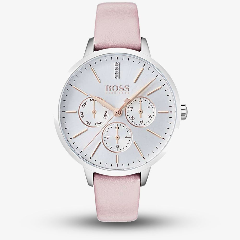 BOSS Ladies Symphony Pink Leather Strap Watch 1502419