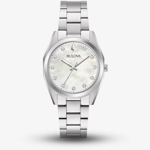Bulova Ladies Surveyor Mother Of Pearl Dial Watch 96P228