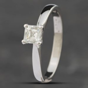 Pre-Owned Platinum 0.45ct Princess Cut Solitaire Ring 41481055