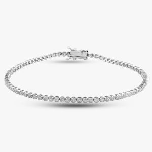 Pre-Owned 14ct White Gold 1.00ct Brilliant Cut Diamond Tennis Bracelet 43070014