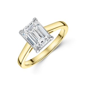 18ct Yellow Gold Emerald Reduce 2.00ct Lab Grown Diamond Solitaire