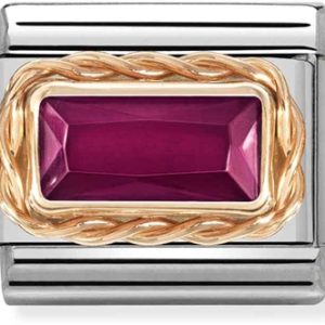 Nomination Rose Gold Pink Baguette Crystal Allure