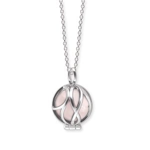 Angel Whisperer Silver Tough Stone With Rose Quartz Sphere Pendant Necklace – Silver