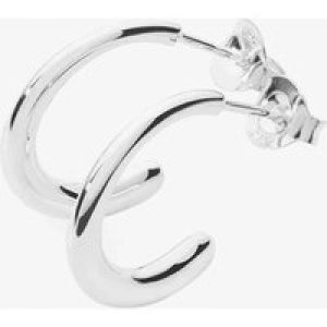 Lucy Quartermaine Drop Silver Mini Hoop Earrings DER17