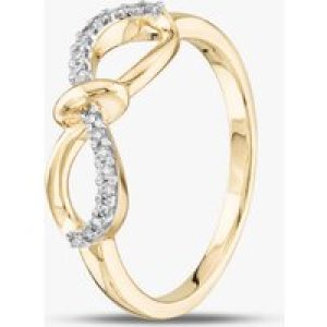 9ct Yellow Gold 0.10ct Brilliant Cut Diamond Bow Ring THR39179-10 (YG)