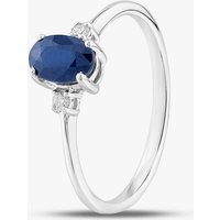9ct White Gold 0.60ct Oval Cut Sapphire & 0.03ct Diamond Shoulder Set Solataire Ring THR40125-SD (WG) - Image 2