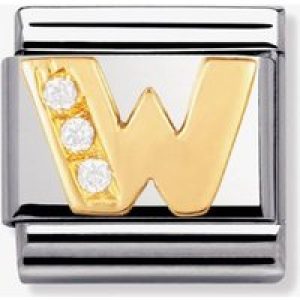 Nomination CLASSIC Gold Letters Cubic Zirconia W Charm 030301/23