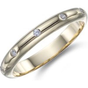 Silver 3 Micron Plated Cubic Zirconia Bezel Set Ring