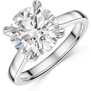 Platinum Lab Grown 4ct Spherical Good Diamond Solitaire D VS1