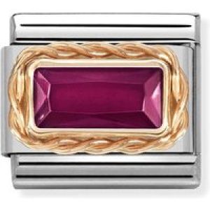 Nomination Rose Gold Pink Baguette Crystal Allure