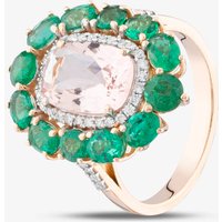 Pre-Owned 18ct Rose Gold Multi Stone & Brilliant Cut Diamond Oval Cluster Ring 43501010 - Image 2