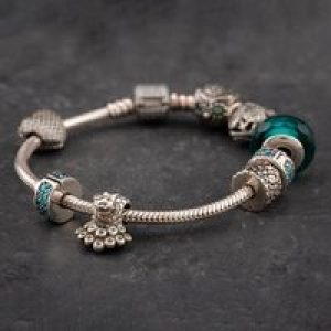 Pre-Owned Pandora Silver 10 Charm 8 Inch Charm Bracelet 41221226