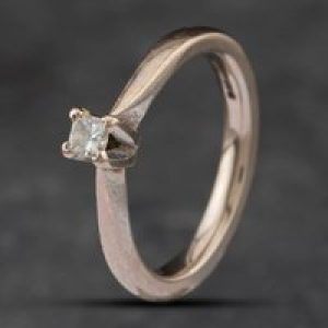 Pre-Owned Platinum 0.18ct Princess Cut Diamond Solitaire Ring 41481349
