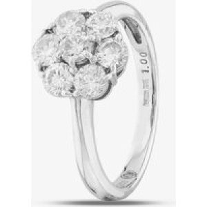 Pre-Owned Platinum 1.00ct Brilliant Cut Diamond Flower Cluster Ring 43121053