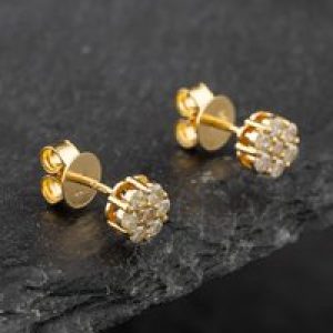 Pre-Owned 14ct Yellow Gold 0.50ct Brilliant Cut Diamond Flower Stud Earrings 43171137
