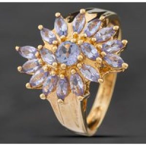 Pre-Owned 9ct Yellow Gold Iolite Spray Style Cluster Ring 41101984