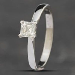 Pre-Owned Platinum 0.45ct Princess Cut Solitaire Ring 41481055
