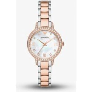 Emporio Armani Cleo Mother Of Peal Crystal Watch AR11499