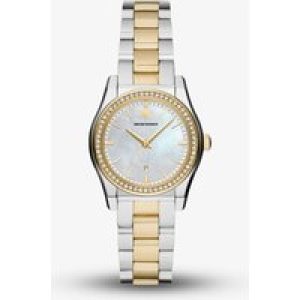 Emporio Armani Ladies Federica Gold Tone Crystal Set Watch AR11559