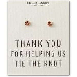 Rose Gold Plated Thank You for Helping us Tie The Knot Earrings with Quote Card