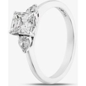 Platinum 1.30ct Asscher & Pear Cut Diamond Three Stone Ring RN5586 PLT