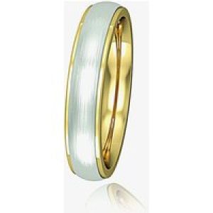 9ct Gold Two Colour 4mm Satin Court Ring R44E081-P