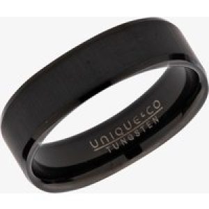 Unique Mens Tungsten Black IP Plated Square 6mm Ring TUR-95-60