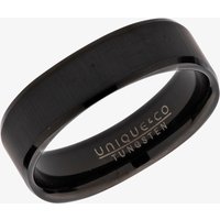 Unique Mens Tungsten Black IP Plated Square 6mm Ring TUR-95-60 - Image 2