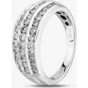 9ct White Gold 1.00ct Diamond Channel Set Three Row Ring THR15381-100 O