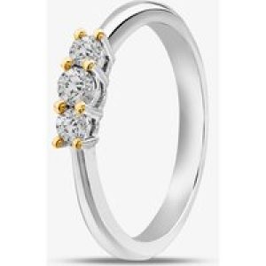 18ct White Gold 0.25ct Diamond Three Stone Ring BMZH P