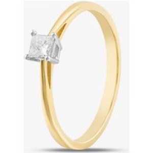 18ct Yellow Gold 0.25ct Princess Cut Diamond Solitaire Ring BGOJ V