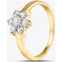 9ct Yellow Gold Clear Crystal Flower Cluster Ring DIV081-Q - Image 2