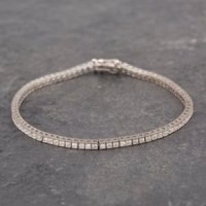 Pre-Owned 9ct White Gold Cubic Zirconia 7.5 Inch Bracelet 41281266