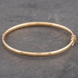 Pre-Owned 9ct Yellow Gold Plain Standard Hinged Bangle 41211167