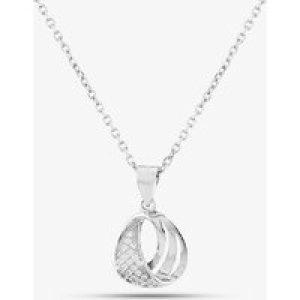 Silver Pavé Twisted Teardrop Pendant P610497