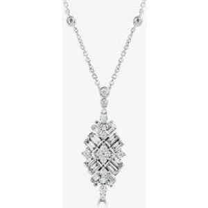 18ct White Gold 1.86ct Diamond Cluster Pendant Necklet LG201/PA