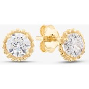 9ct Yellow Gold Cubic Zirconia Halo Stud Earrings 1.59.1739